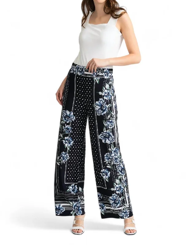 Floral Pants In Midnight Blue Multi