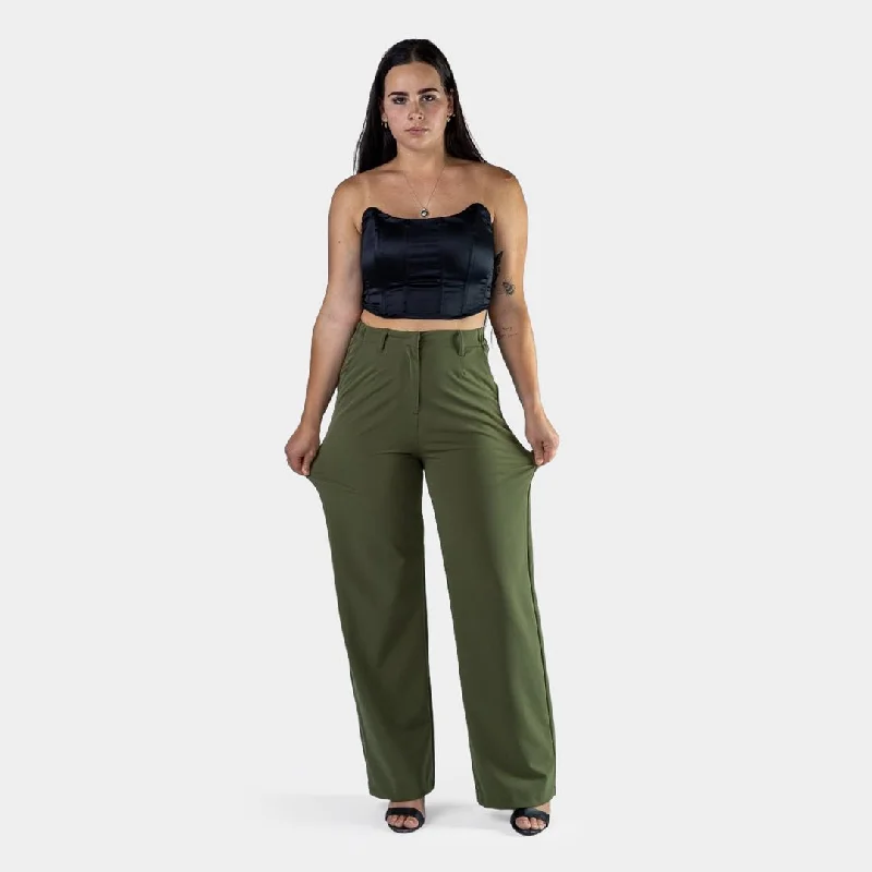 Impact Wide Leg Pants - Olive