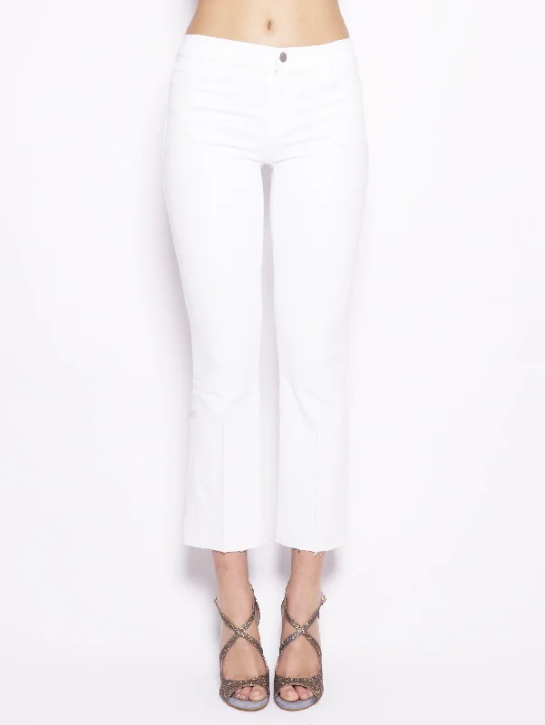 Jeans Selena Mid-Rise Crop Boot Bianco