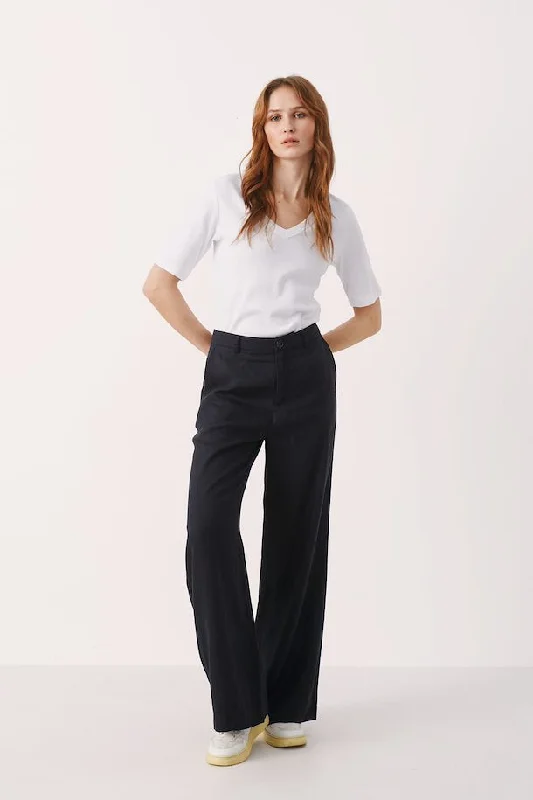 Part Two Ninnes Classic Linen Trouser (Dark Navy)