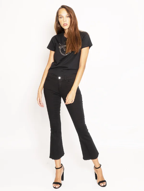 Jeans Cropped Flare - Nero