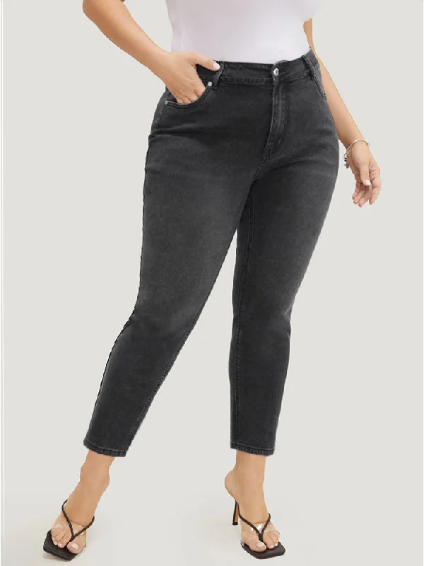 Skinny Very Stretchy High Rise Black Wash Jeans