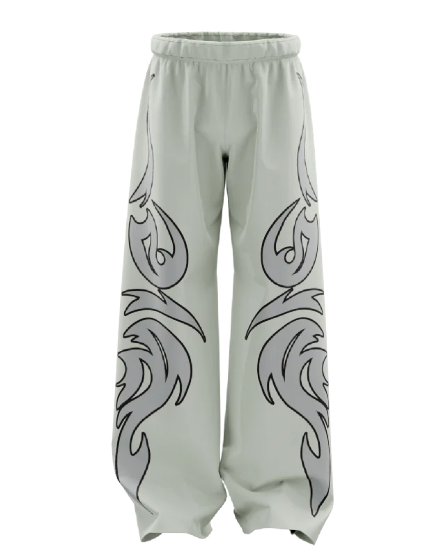 Swirl Mint Grey Unisex Straight Baggy Pants