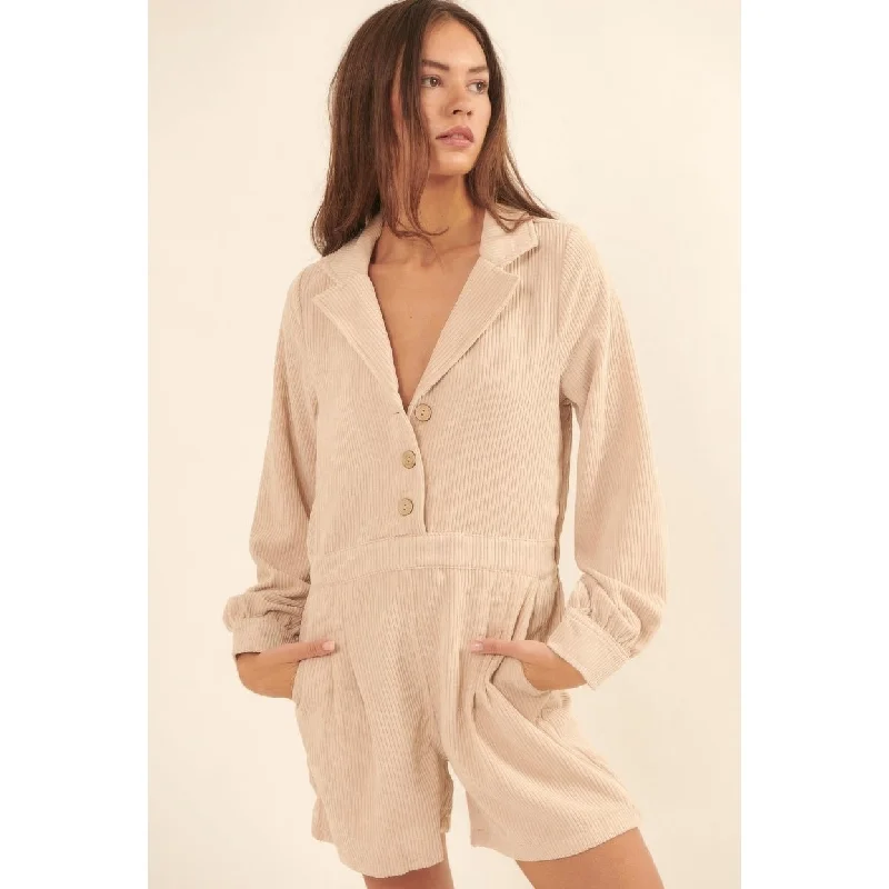 A Woven Corduroy Romper