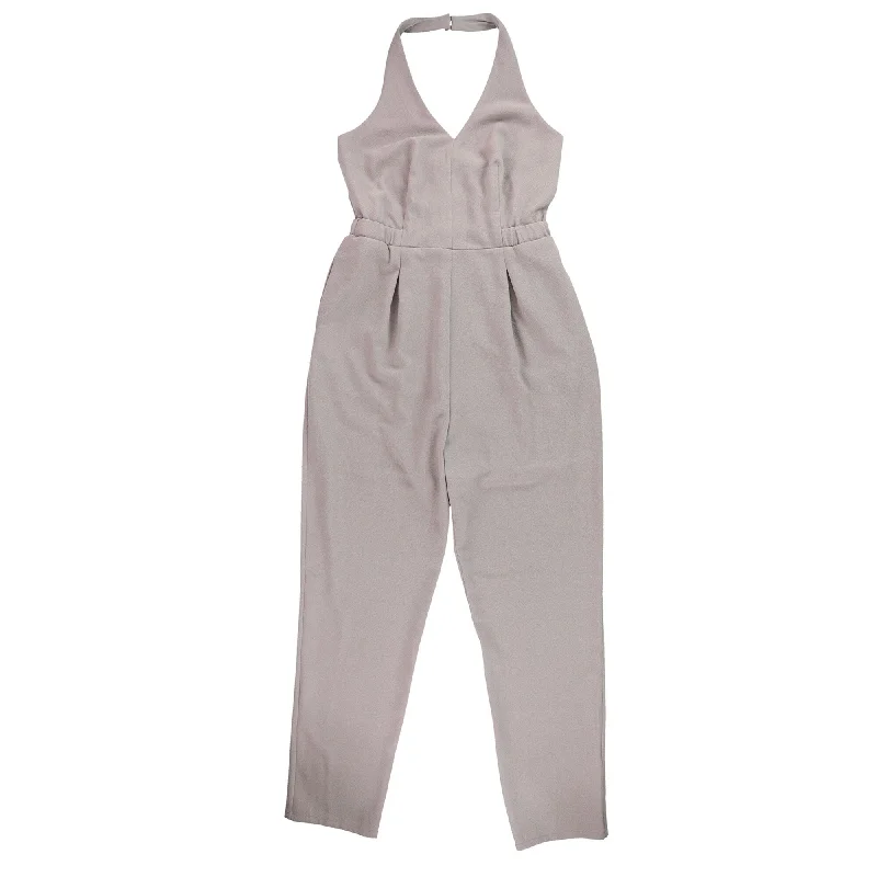 bar III Womens Halter Jumpsuit, Grey, Large