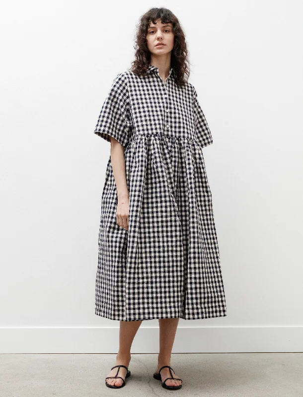 Ethal Dress Navy Check