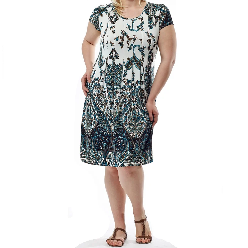 La Cera Women's Short Sleeve Printed Dress