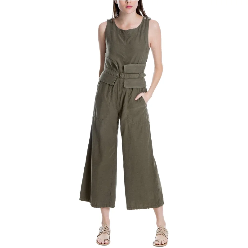 Max Studio London Womens Belted Jumpsuit, Green, Large