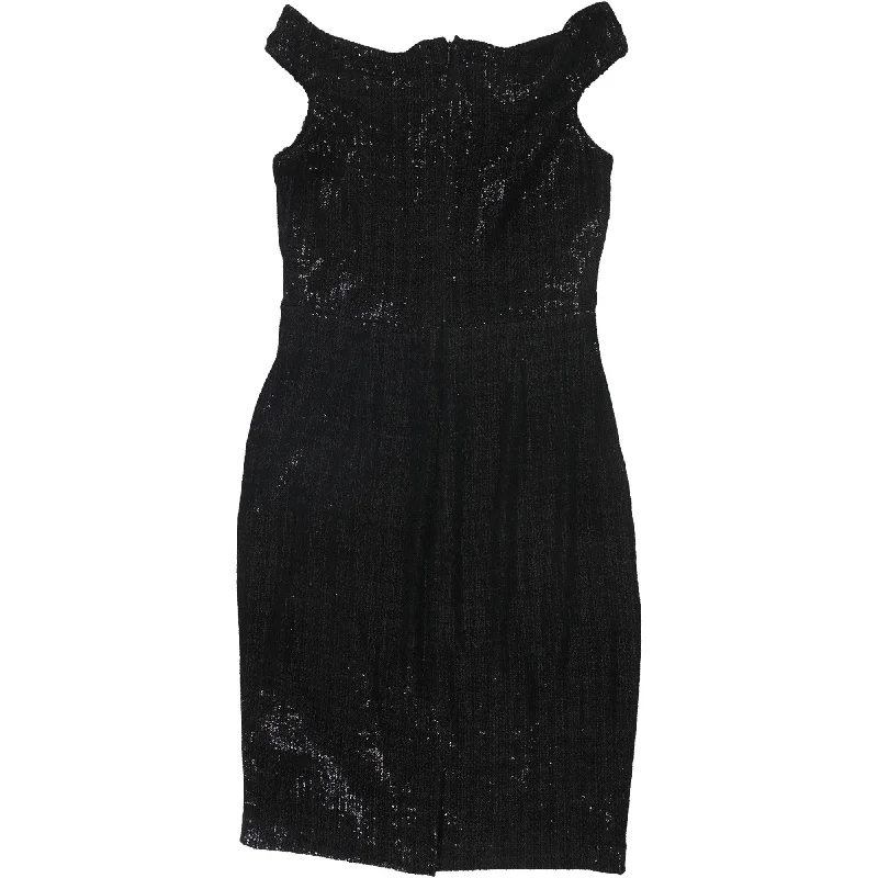 Ralph Lauren Womens Sequin Bodycon Dress, Black, 8