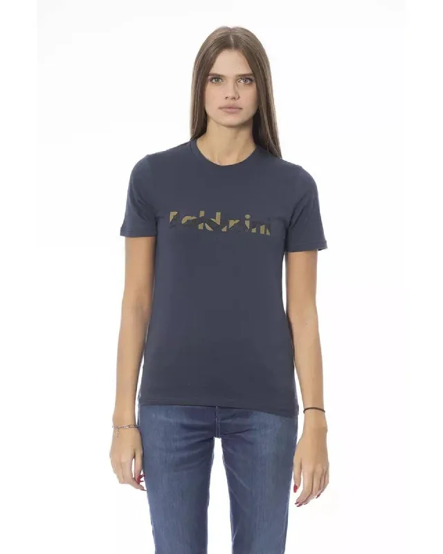 Baldinini Trend Women's Blue Cotton Tops & T-Shirt - M