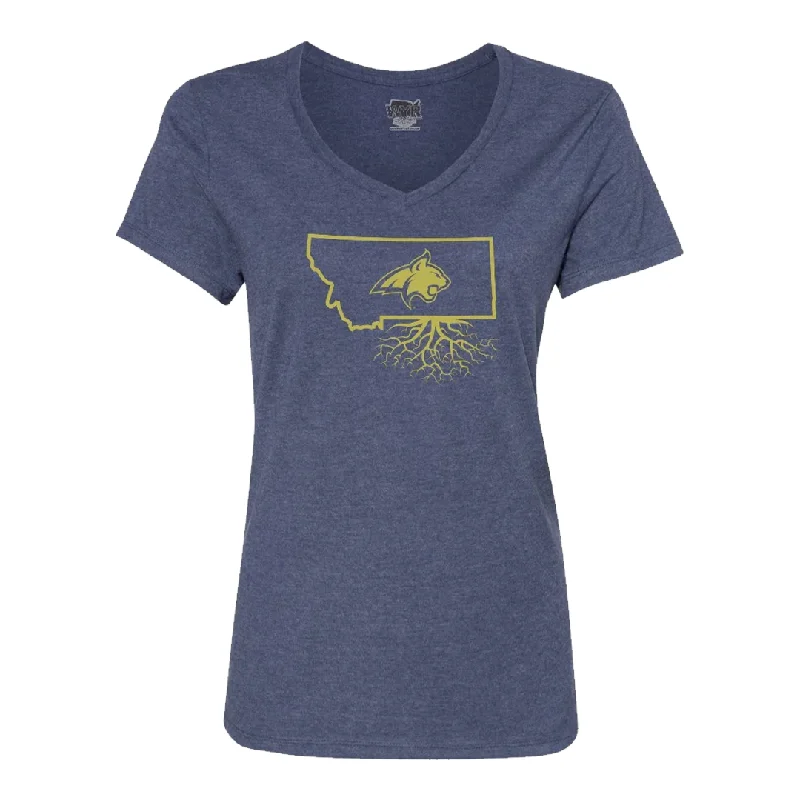 MSU Bobcat Women's V-Neck Tee