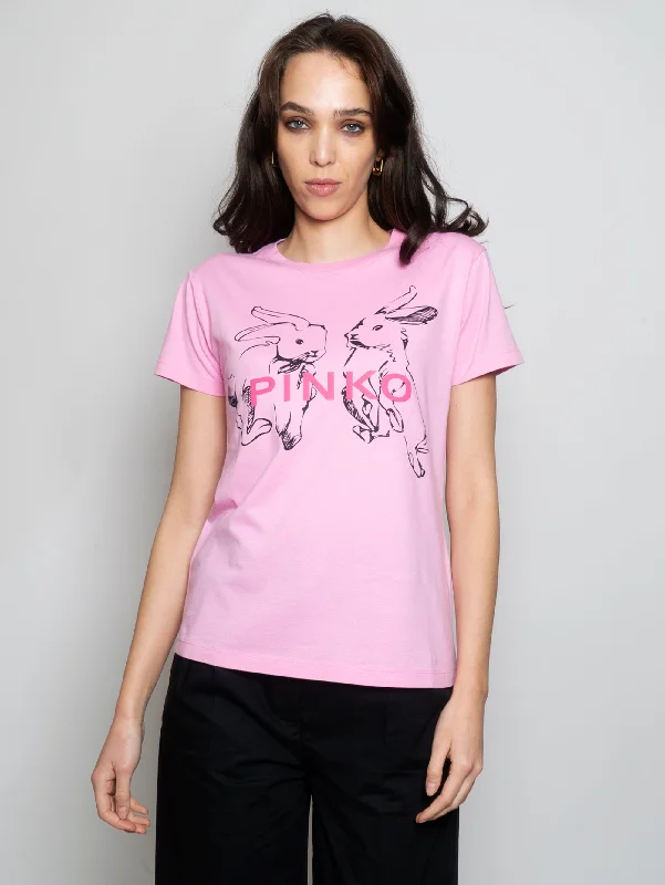 T-shirt Con Stampa Rabbit Rosa