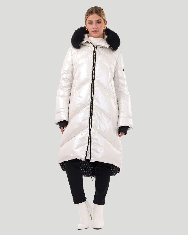 Apres-Ski Jacket with Detachable Toscana Shearling Lamb Hood Trim