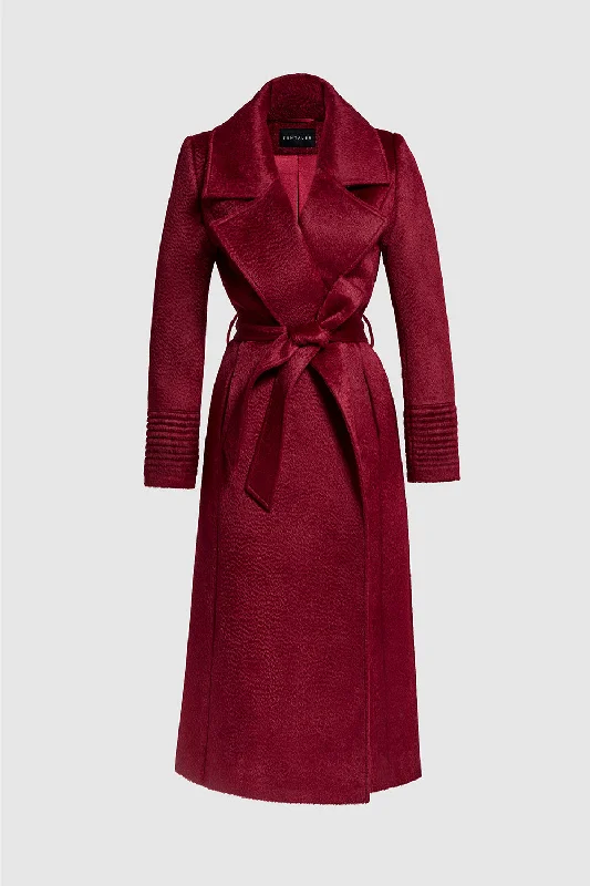 Suri Alpaca Long Notched Collar Wrap Coat