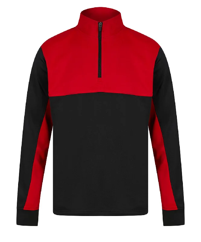 Black/Red - Kids ¼-tracksuit top