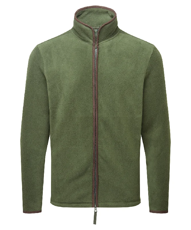 Moss Green/Brown - Artisan fleece jacket