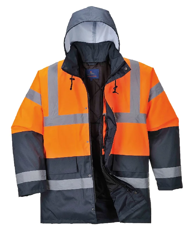 Orange/Navy - Hi-vis traffic jacket (S466/S467)