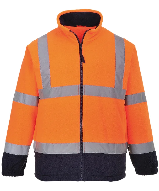 Orange/Navy - Hi-vis mesh-lined fleece (F300)