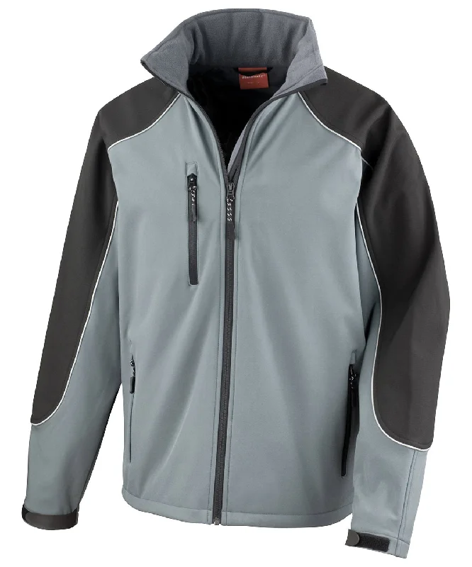 Grey/Black - Hooded softshell jacket