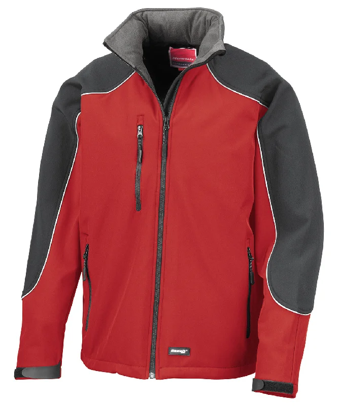 Red/Black - Hooded softshell jacket