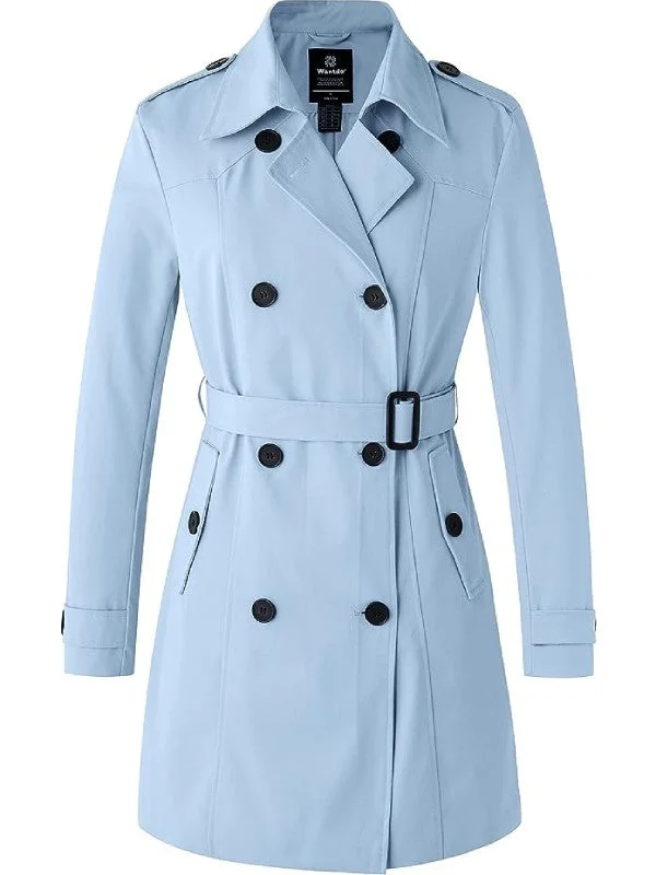 Women's Waterproof Double-Breasted Trench Coat with Belt WD