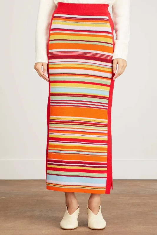 Alexandra Stripe Skirt in Mixed Stripe