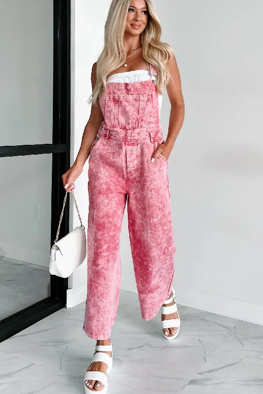 DOORBUSTER Always Problematic Mineral Wash Overalls (Vintage Ruby)