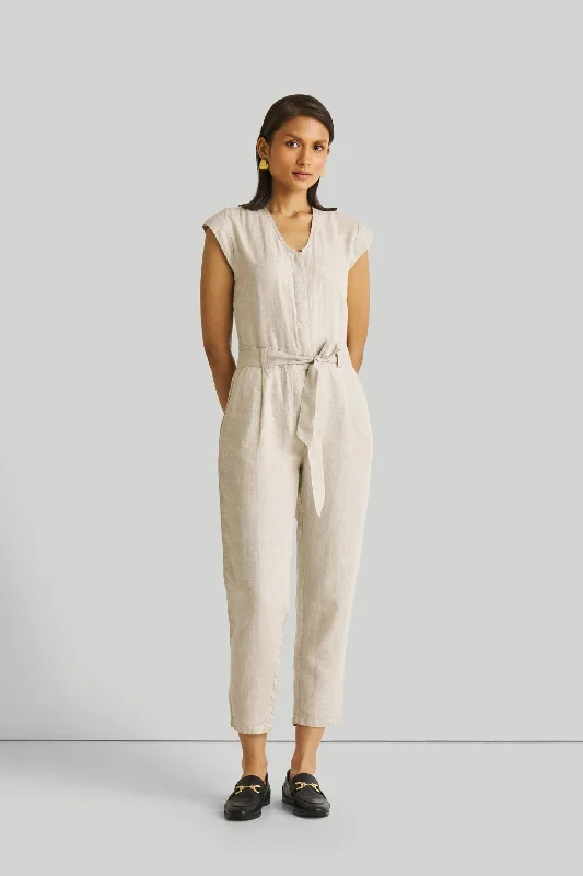 Evening Chai Jumpsuit in Light Beige