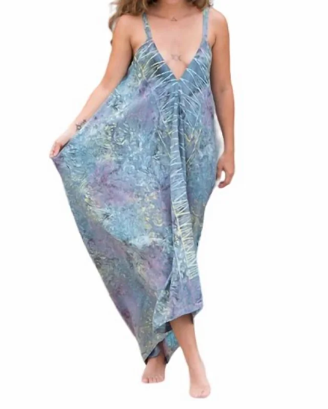 Gypsy Jumpsuit In Bahamas Grey Rainbow Leaf