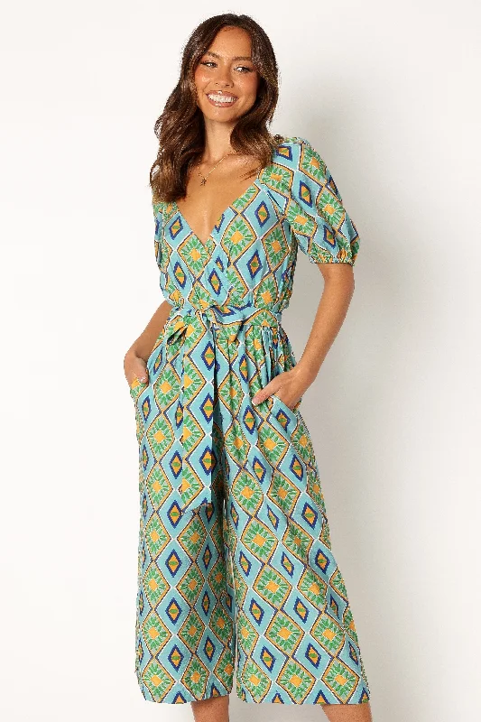 Hermione Wide Leg Jumpsuit - Blue