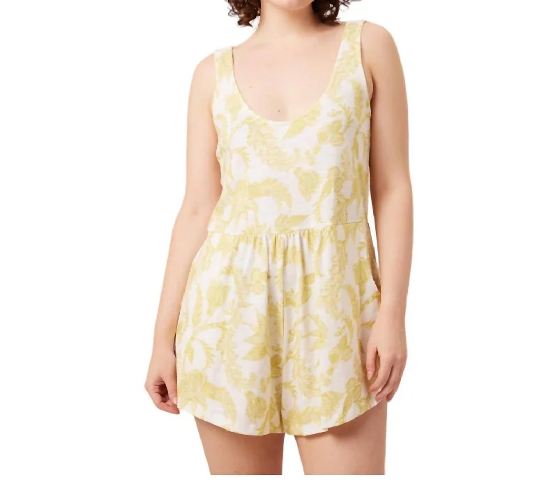 Ivy Romper In Chartreuse Toille