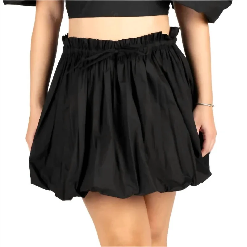 Kayla Poplin Skirt In Black