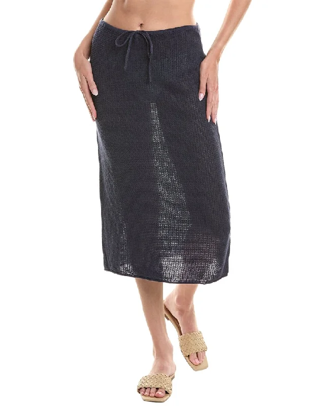 Onia Linen Knit Low Rise Midi Skirt