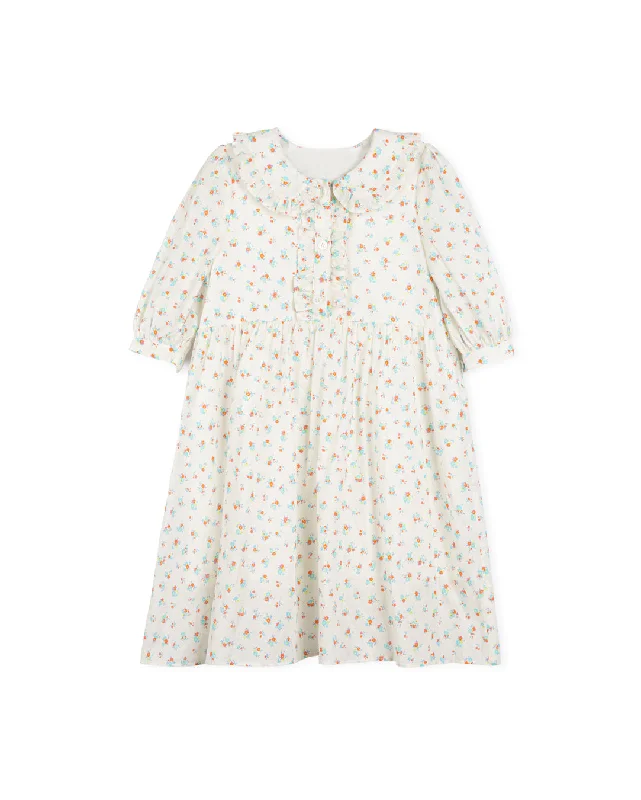 PAPILLON FLORAL PRINTED COLLAR WAISTED DRESS [FINAL SALE]