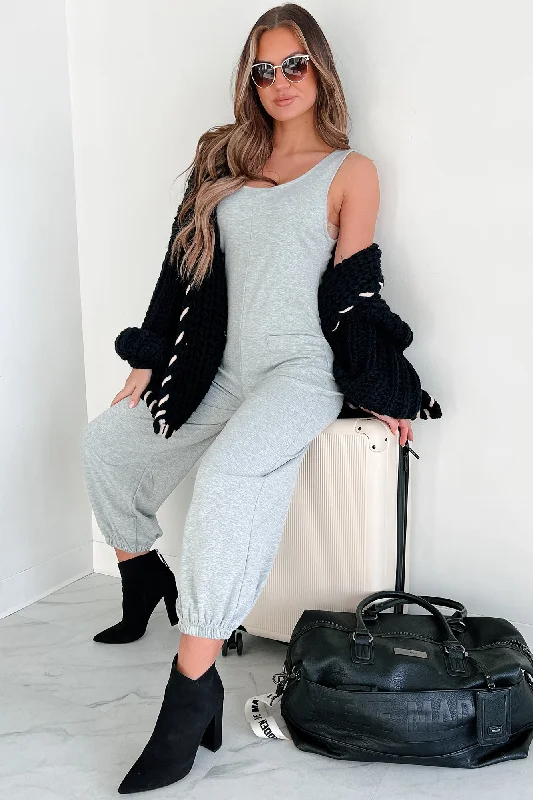 We Grew Apart Sleeveless Scoop Neck Jumpsuit (Heather Grey)