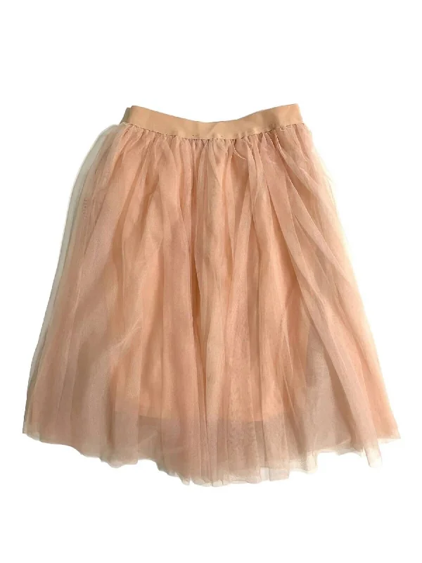 Women's Tulle Elastic Waist Mid Skirt In Light Pink