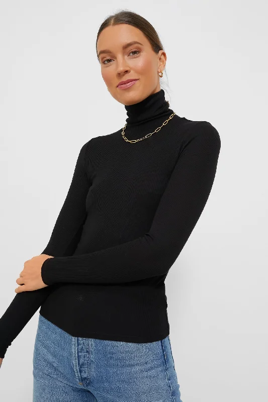 Black Lexi Rib Turtleneck