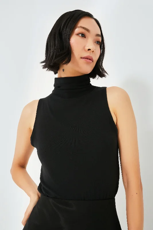 Black Sleeveless Turtleneck