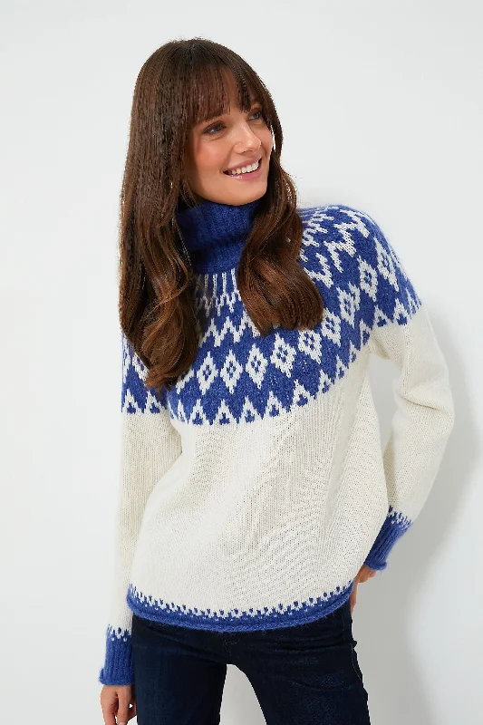 Blue Combo Bailey Fair Isle Turtleneck