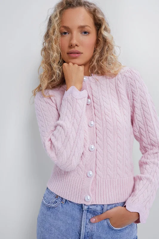 Blush Cable Knit Cardigan