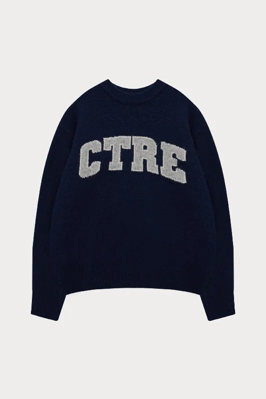 CTRE KNITTED SWEATSHIRT - NAVY