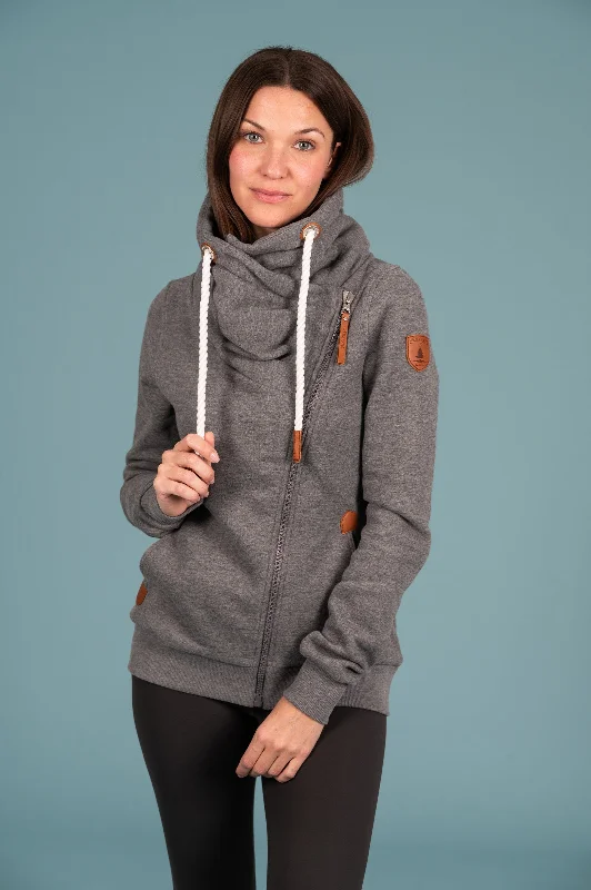 Hestia Dark Heather Grey Full-Zip Sweatshirt