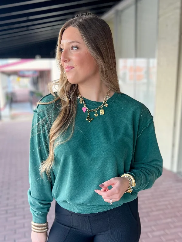 Laid Back Sweatshirt-Dark Green