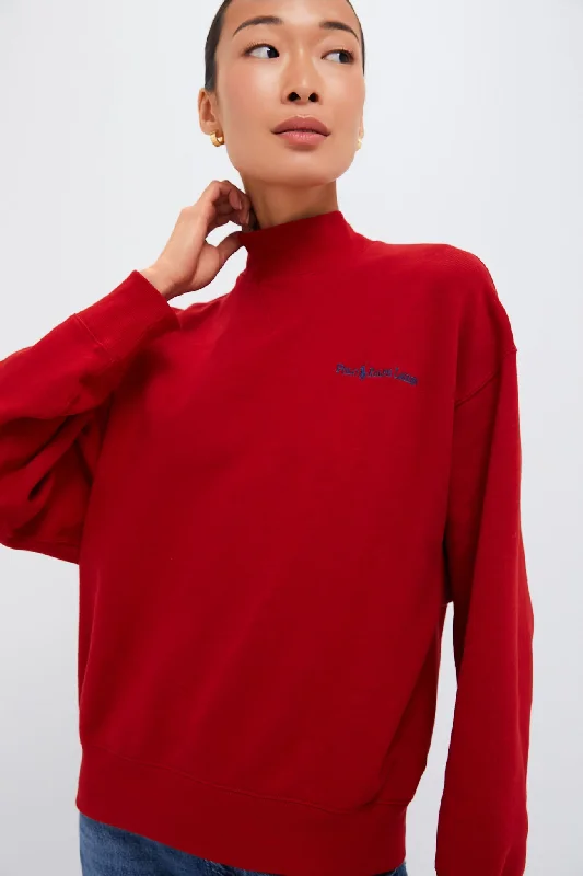 Madison Red Vintage Fleece Logo Sweatshirt