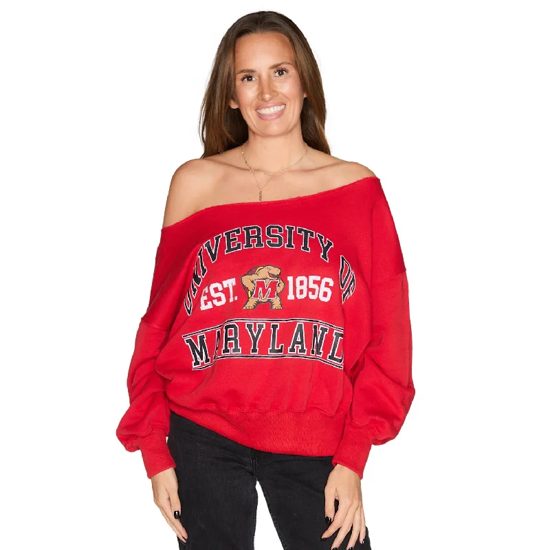 Maryland Terps Off the Shoulder Sweatshirt