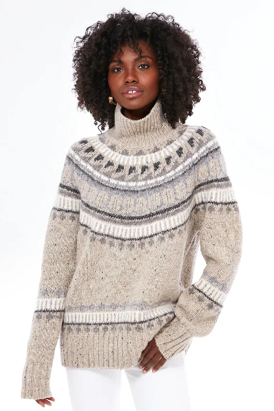 Oatmeal Combo Apres Ski Fairisle Turtleneck