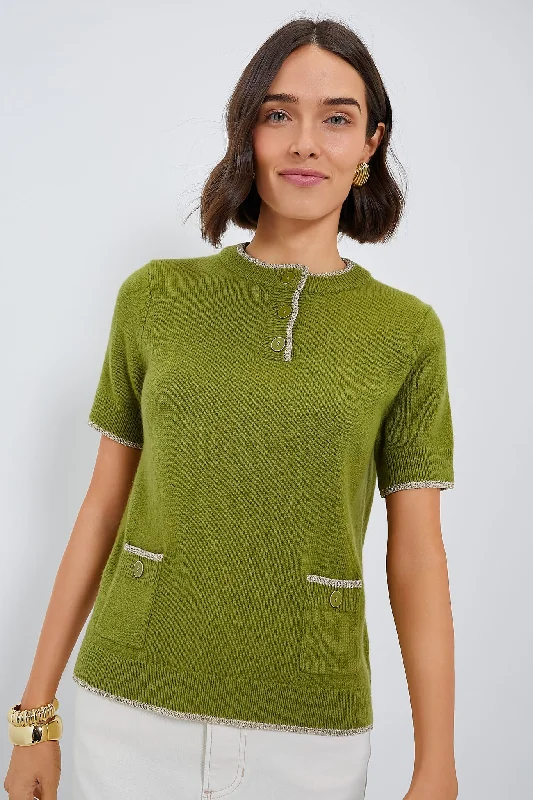 Olive Green Robbie Short Sleeve Sweater